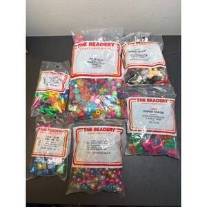 The Beadery Craft Products Mixed Bead Lot Pony Alphabet Safari Marine 6 Packs